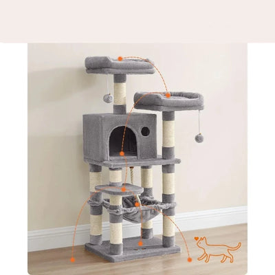 Cat Tree with Scratching Posts and Hammock